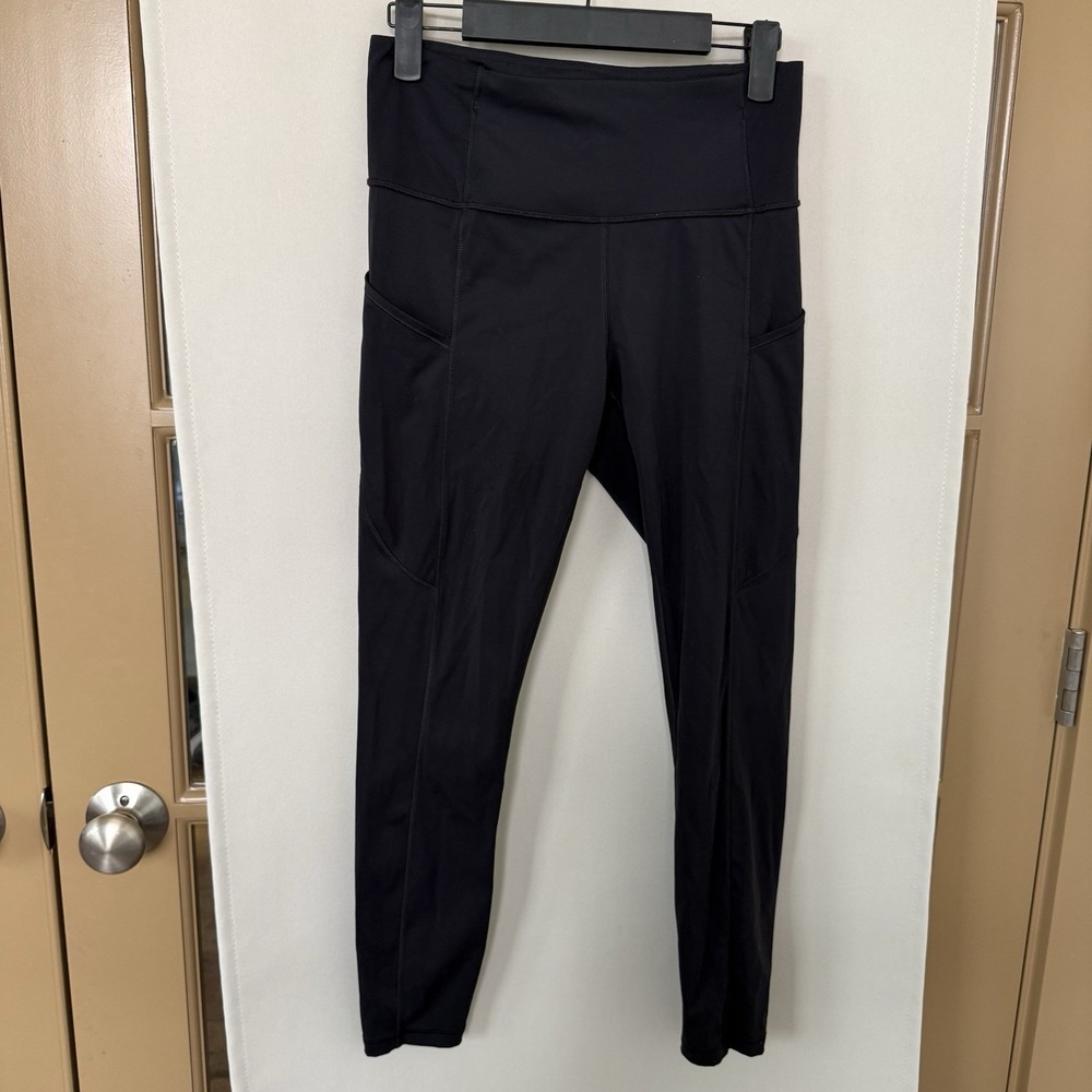 CRZ Yoga Womens Small Black Side Pockets Athletic Work Out Gym Leggings‎ Running